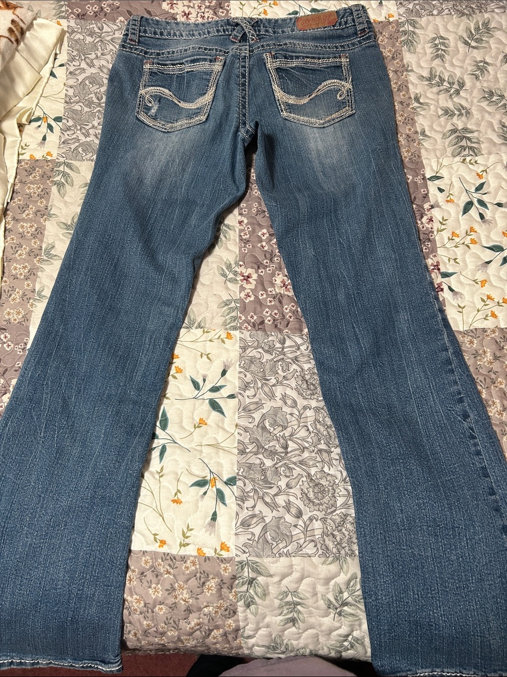Women's Mid-Rise Blue Flare Jeans